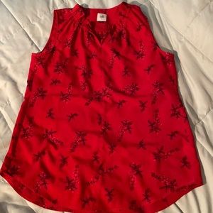 Red sleeveless blouse. Cabi worn one time